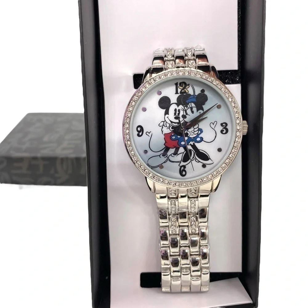Disney Mickey and Minnie Mouse Women’s Crazy In Love Silver Alloy Watch